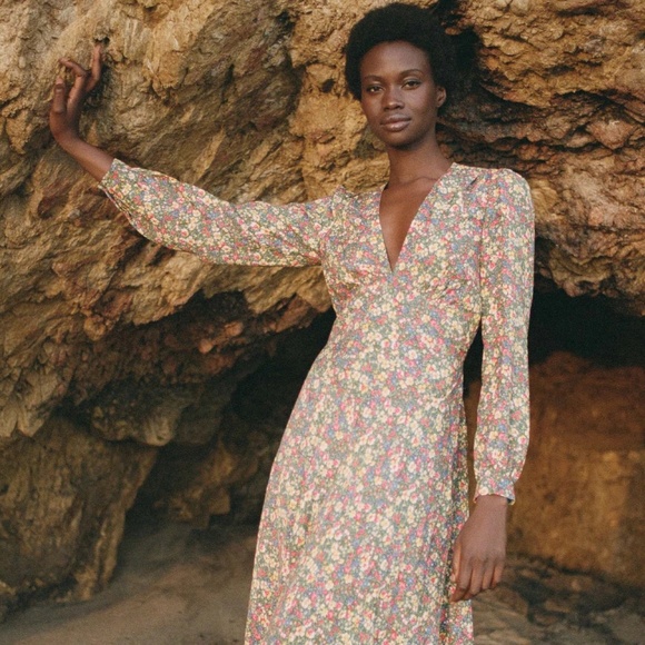 Dôen Doen 'Charleston' Dress in Green Valley Floral - Picture 1 of 4